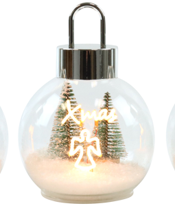 7003 GLASSGLOBES SNOWLIGHT S/3